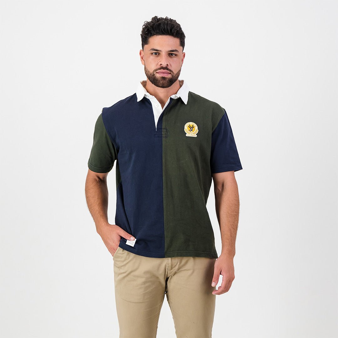 Vibrant Springbok 50/50 Block Polo Jersey: Classic South African Supporters Short Sleeve Top