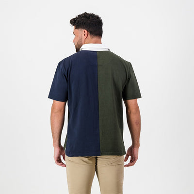 Vibrant Springbok 50/50 Block Polo Jersey: Classic South African Supporters Short Sleeve Top