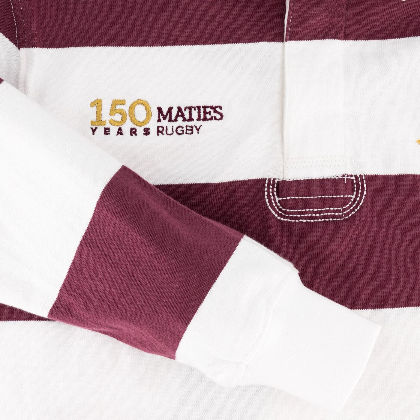 Maties Rugby Club 150th Anniversary Maroon Striped Cotton Crop Jersey