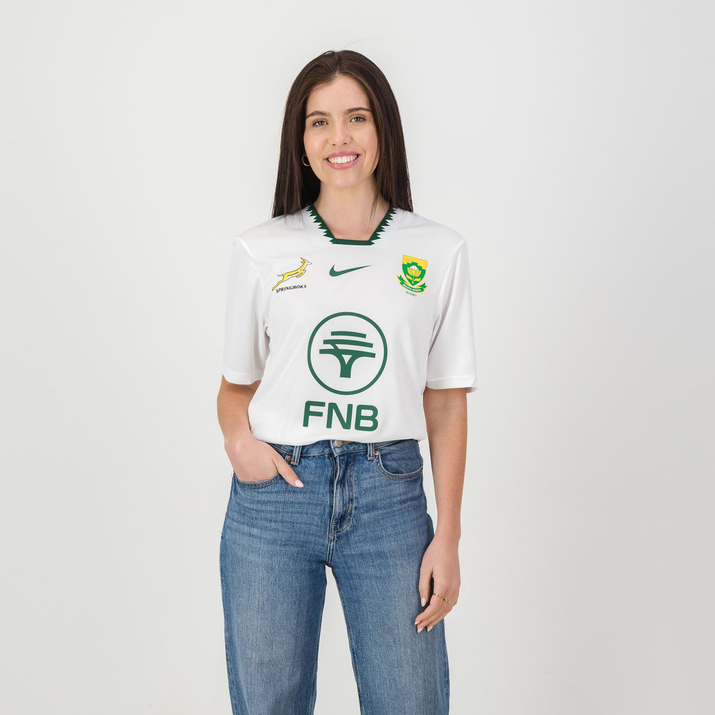 Official Springboks Stadium Away Rugby Jersey - Durable Fan-Ready White Kit