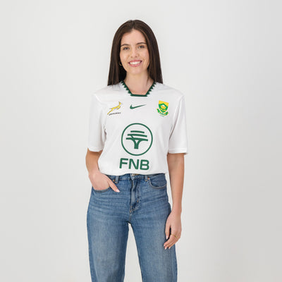 Official Springboks Stadium Away Rugby Jersey - Durable Fan-Ready White Kit