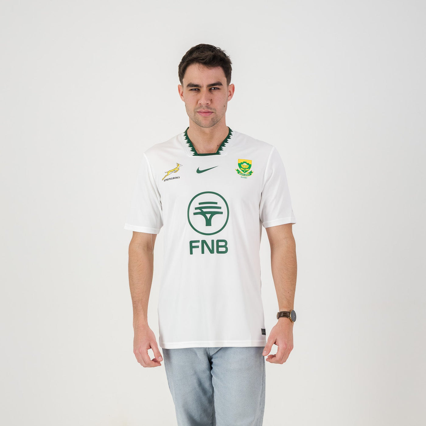 Official Springboks Stadium Away Rugby Jersey - Durable Fan-Ready White Kit
