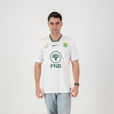 Official Springboks Stadium Away Rugby Jersey - Durable Fan-Ready White Kit