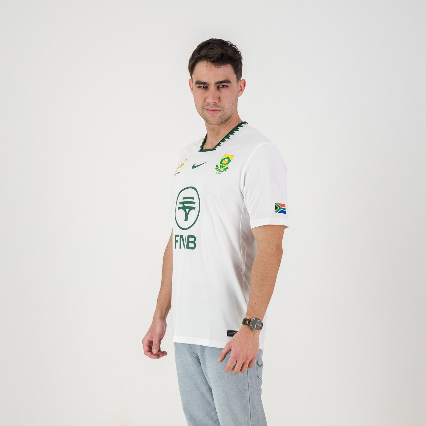 Official Springboks Stadium Away Rugby Jersey - Durable Fan-Ready White Kit
