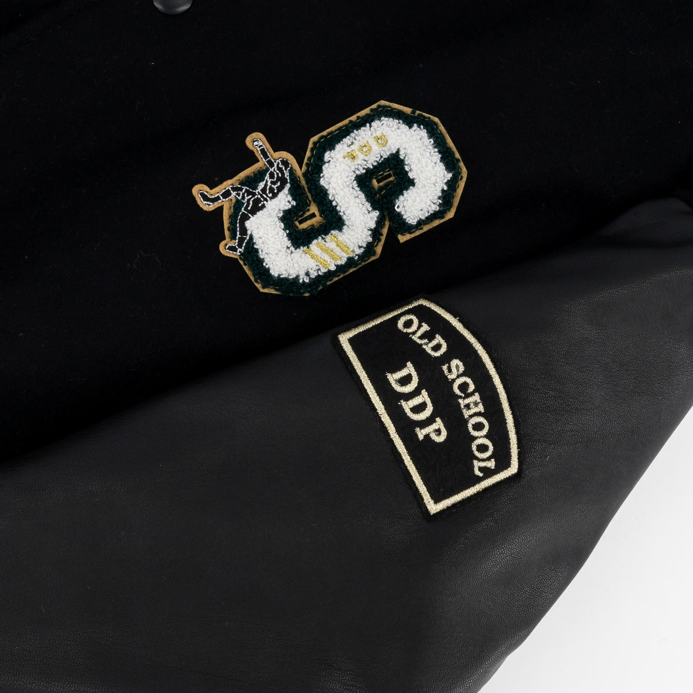Stillknocks Legendary Black Leather Bomber Jacket Basotho Inspired Gold Embroidery