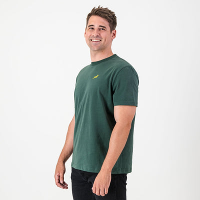 Classic Springboks Regular Crew Tee Premium Heavyweight Cotton OS Green