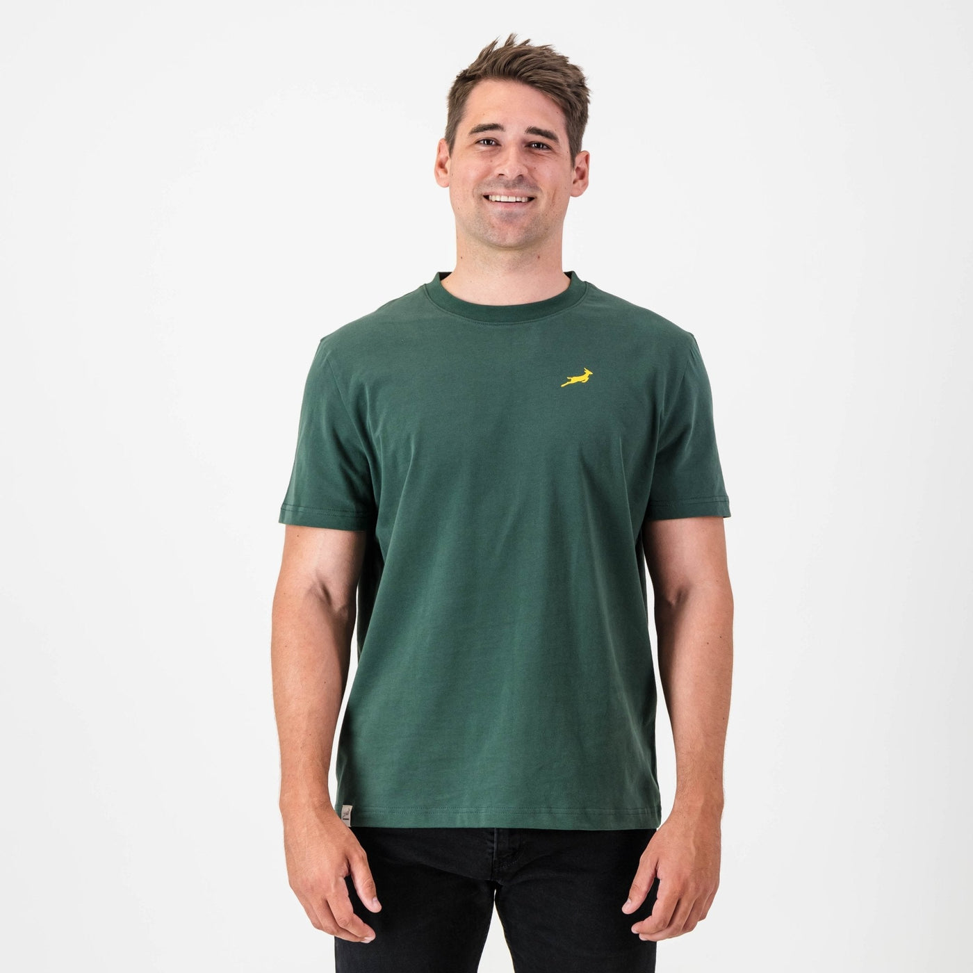 Classic Springboks Regular Crew Tee Premium Heavyweight Cotton OS Green