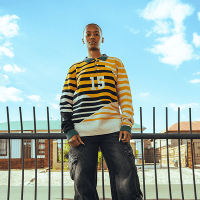 Doctor Khumalo Ivory Knit Soccer Jersey - Premium Cotton Wool Blend Fan Apparel