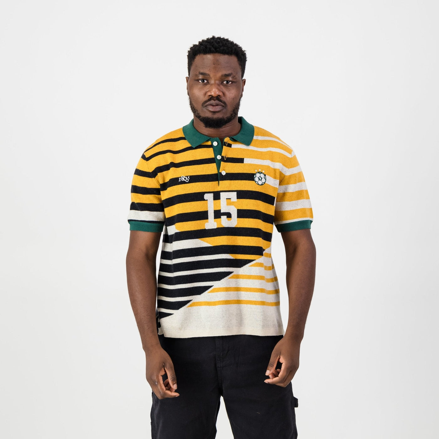 Iconic Doc Khumalo Signature Ivory Knit Jersey - Short Sleeve Football Legend Apparel