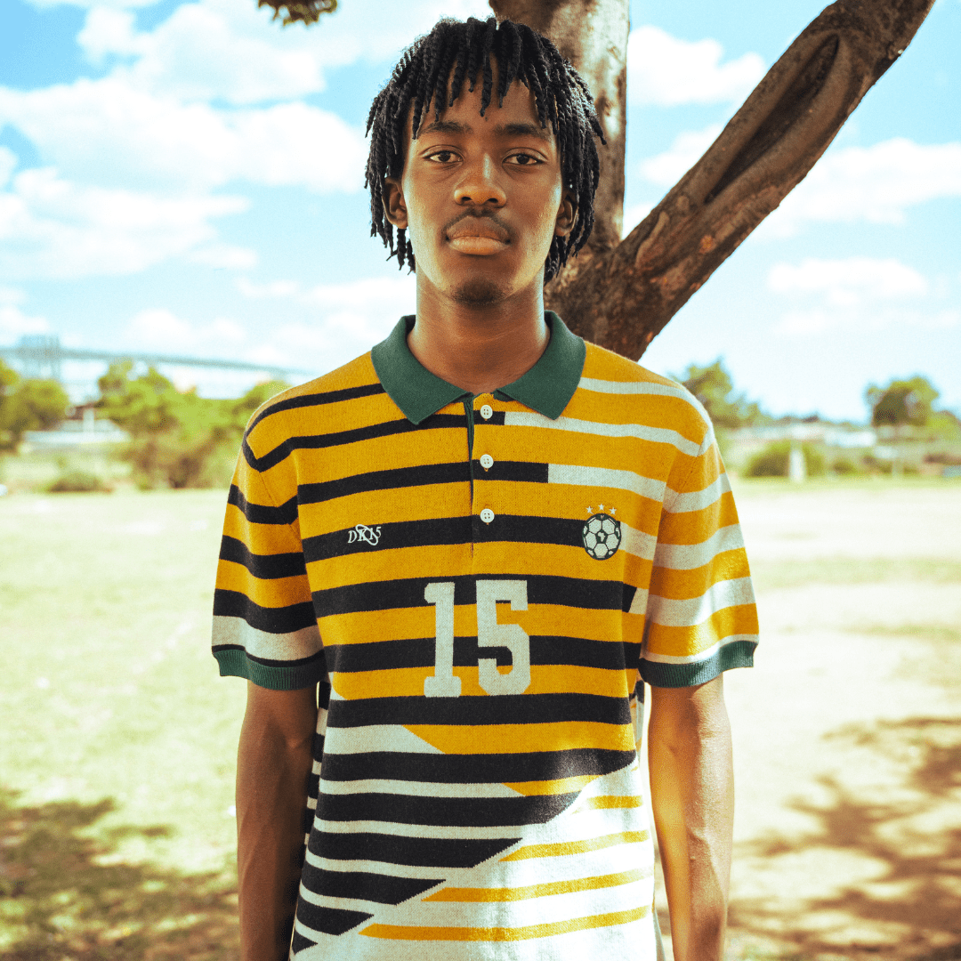 Iconic Doc Khumalo Signature Ivory Knit Jersey - Short Sleeve Football Legend Apparel