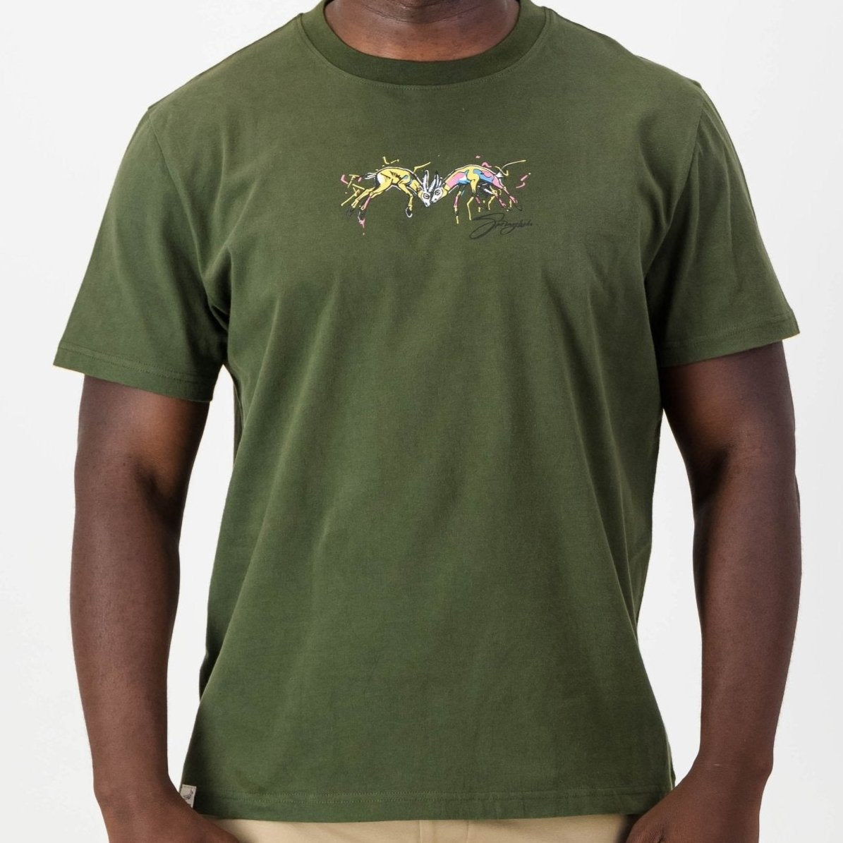 Vibrant Springboks Graffiti Kids Crew Tee: Stylish Soft Cotton Blend T-Shirt