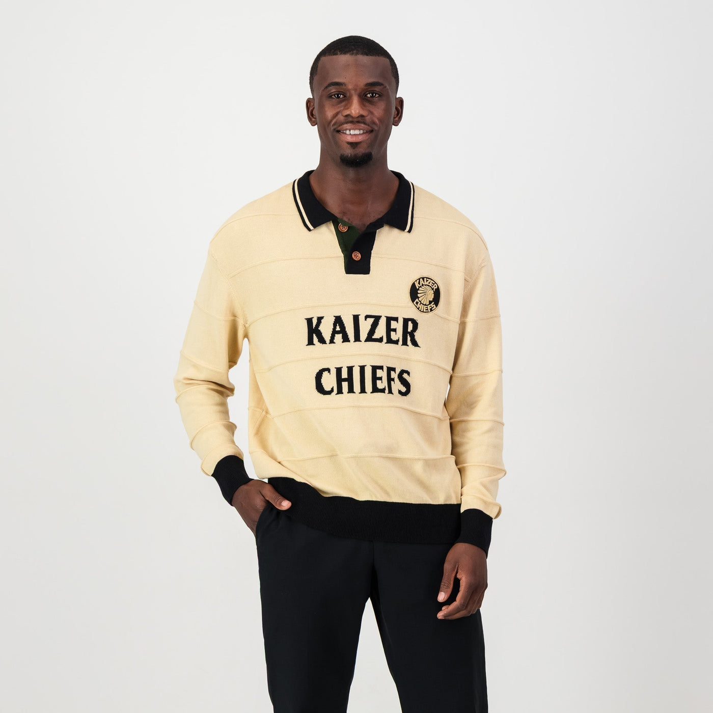 Official Kaizer Chiefs Butter Long Sleeve Knitted Jersey - 100% Cotton Comfort