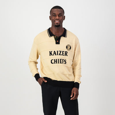 Official Kaizer Chiefs Butter Long Sleeve Knitted Jersey - 100% Cotton Comfort