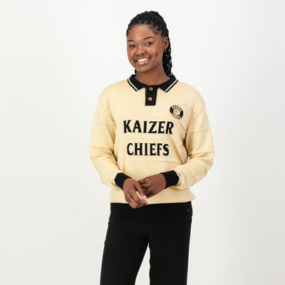 Official Kaizer Chiefs Butter Long Sleeve Knitted Jersey - 100% Cotton Comfort