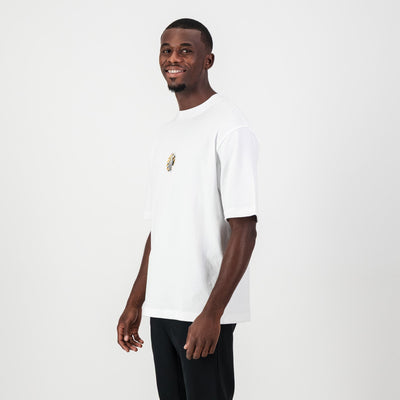 Kaizer Chiefs Pop Art Badge White Boxy Tee: Soft Cotton Oversized Fan Shirt