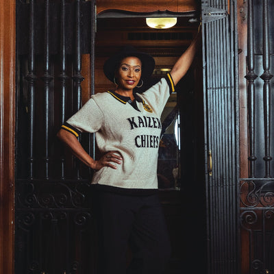 Kaizer Chiefs Iconic Ivory Knit Short Sleeve Jersey - Breathable Cotton Comfort