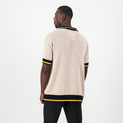 Kaizer Chiefs Iconic Ivory Knit Short Sleeve Jersey - Breathable Cotton Comfort