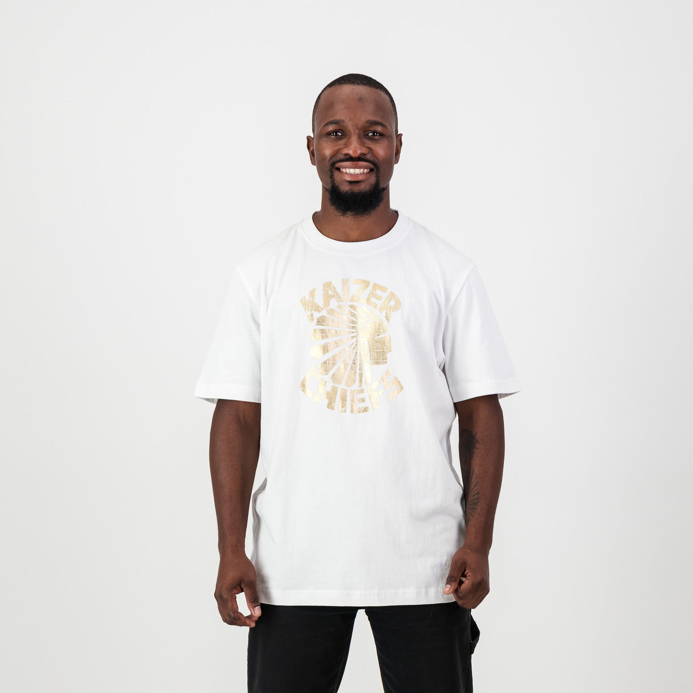 Kaizer Chiefs Vintage White Regular Crew Tee Premium Cotton Fan Apparel
