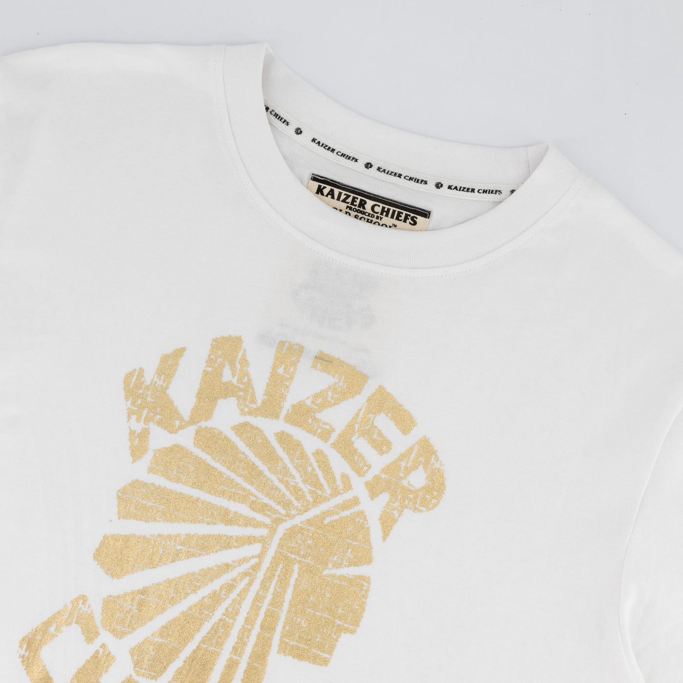 Kaizer Chiefs Vintage White Regular Crew Tee Premium Cotton Fan Apparel
