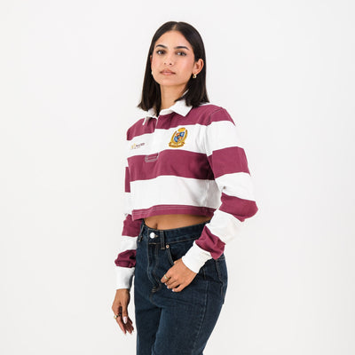 Maties Rugby Club 150th Anniversary Maroon Striped Cotton Crop Jersey