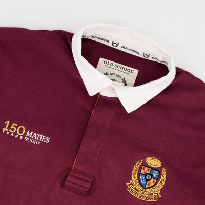 Maties United Maroon Long Sleeve Rugby Jersey - 100% Cotton, Classic