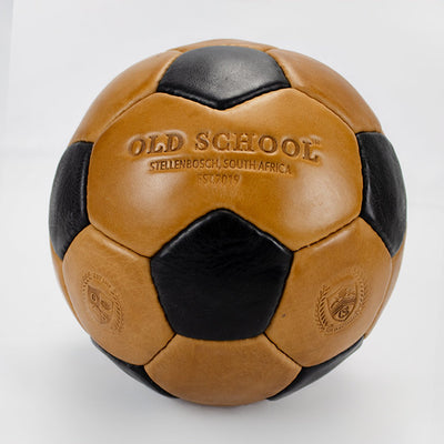 Premium Classic Black & Brown Soccer Ball, Durable Leather, Iconic Design