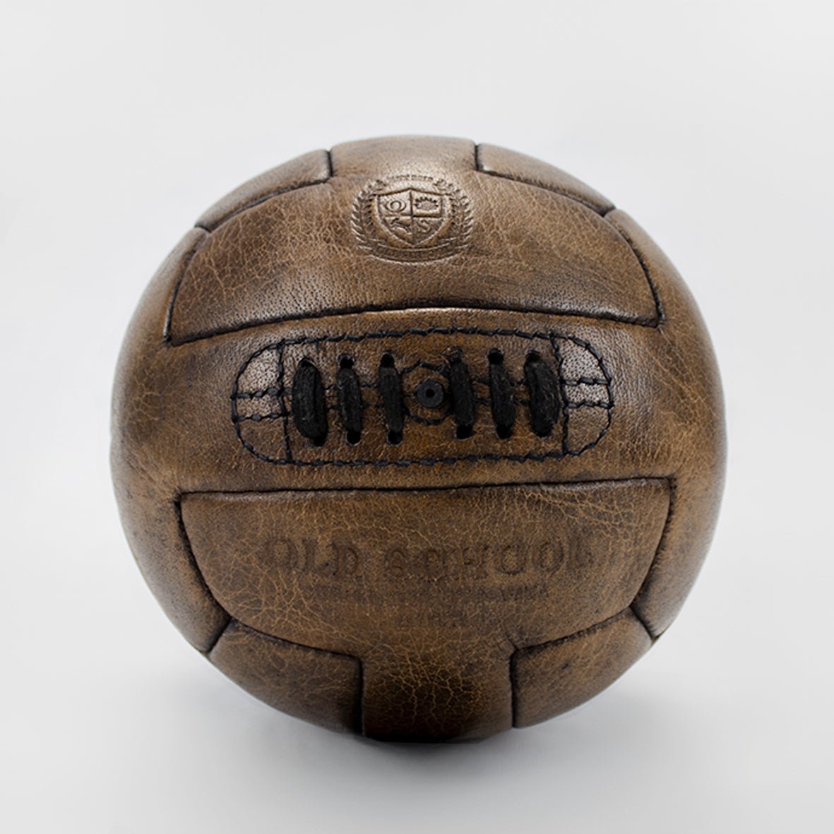 Premium Dark Brown Leather Soccer Ball, Handcrafted for Durability and Style