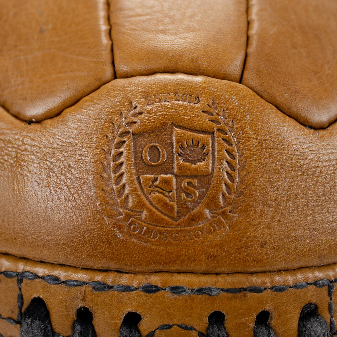 Premium Old School Light Brown Leather Soccer Ball for Play and Collection