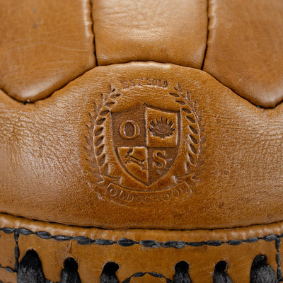 Premium Old School Light Brown Leather Soccer Ball for Play and Collection