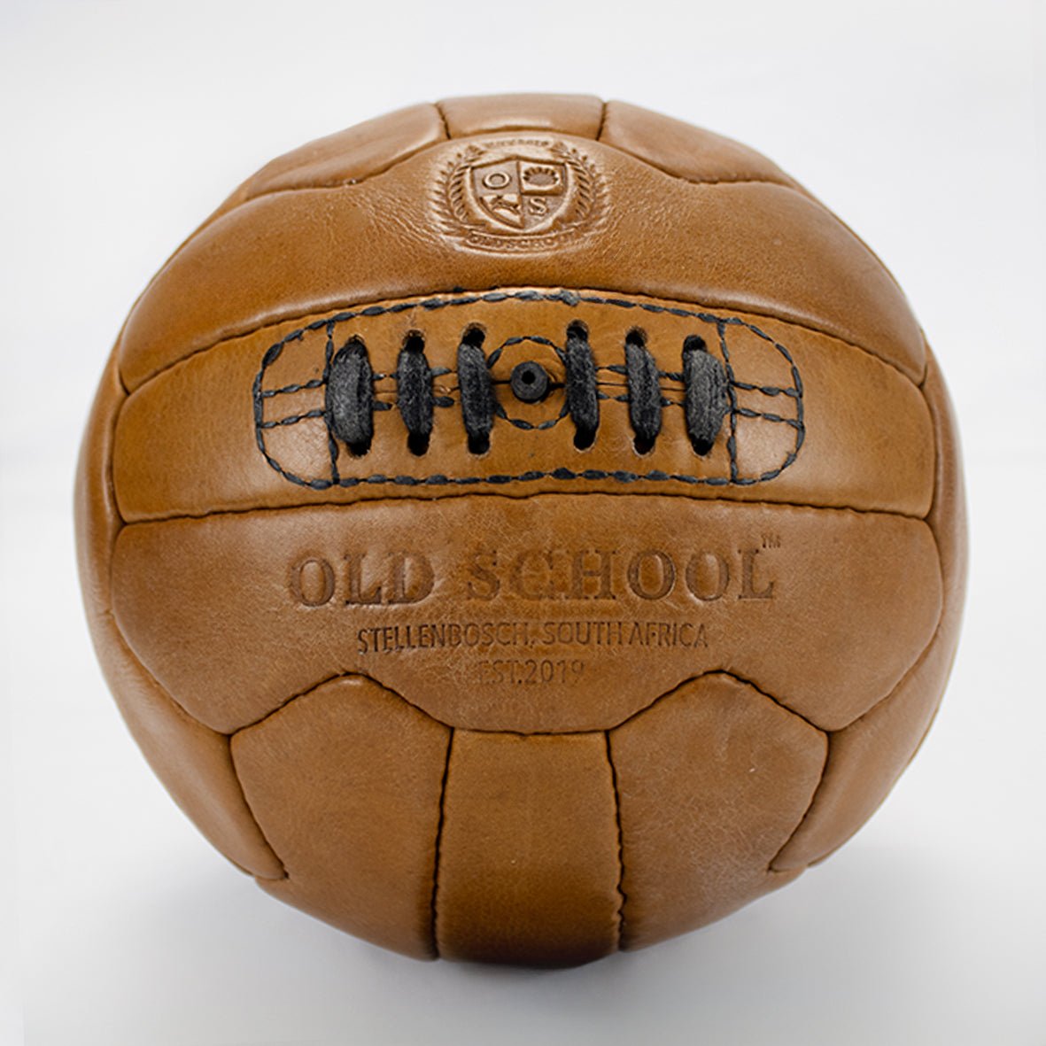 Premium Old School Light Brown Leather Soccer Ball for Play and Collection