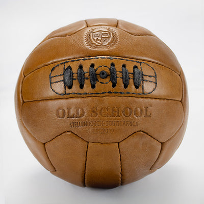 Premium Old School Light Brown Leather Soccer Ball for Play and Collection