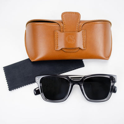 Old School Rectangle Sunglasses: Polarized Grey Lenses, Durable Acetate Frames