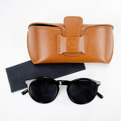 Classic Round Black Sunglasses for Men Women, Polarized Lens, UV Protection