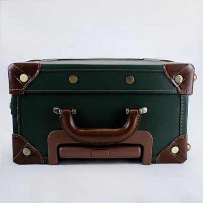 Nostalgic Springboks Green Travel Bag with Wheels, Lock, PU Leather, Carry-On