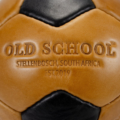 Premium Classic Black & Brown Soccer Ball, Durable Leather, Iconic Design