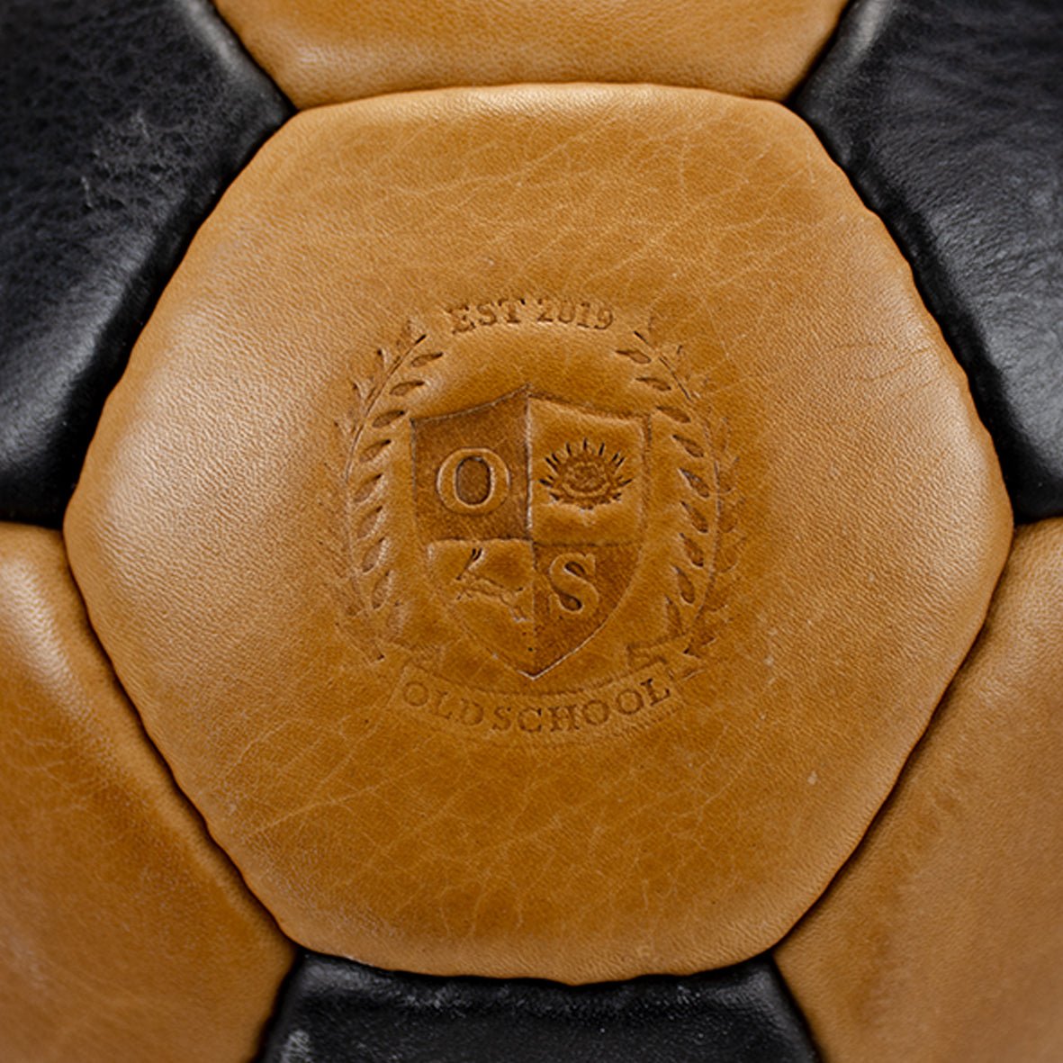 Premium Classic Black & Brown Soccer Ball, Durable Leather, Iconic Design