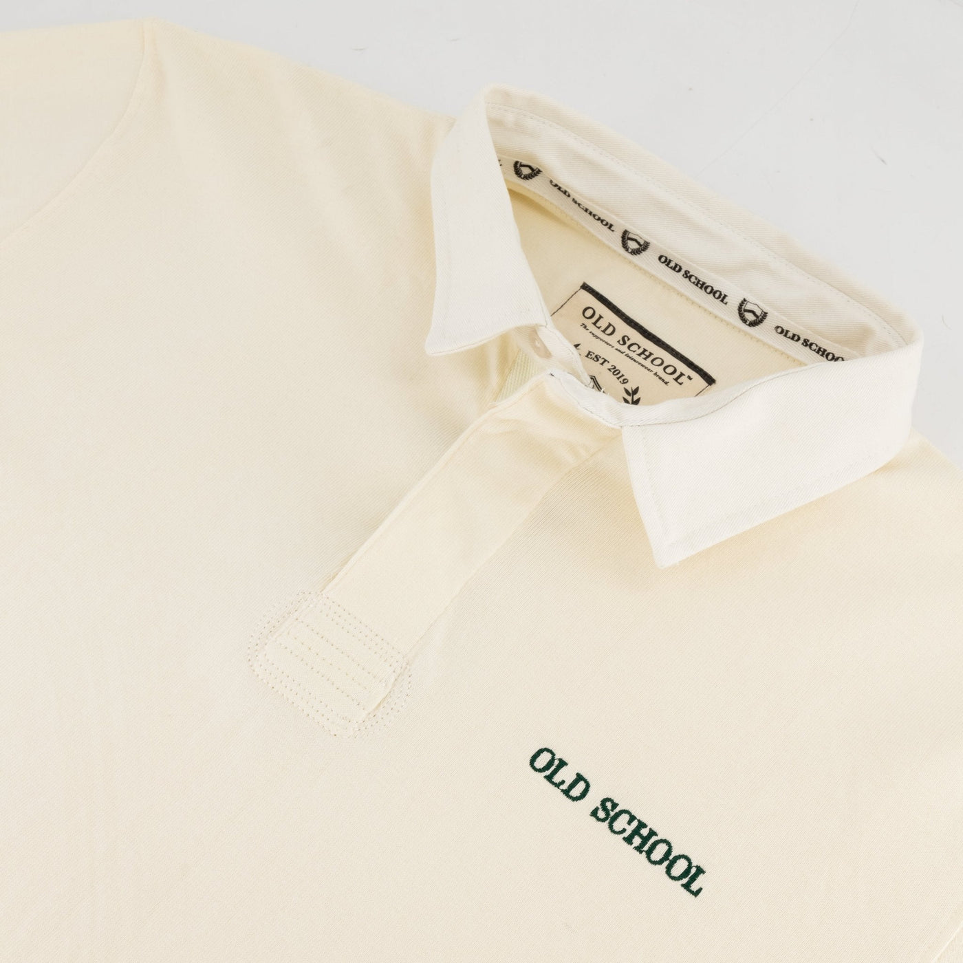 Old School Word OS Long Sleeve Rugby Jersey - Classic Ivory Cotton Top