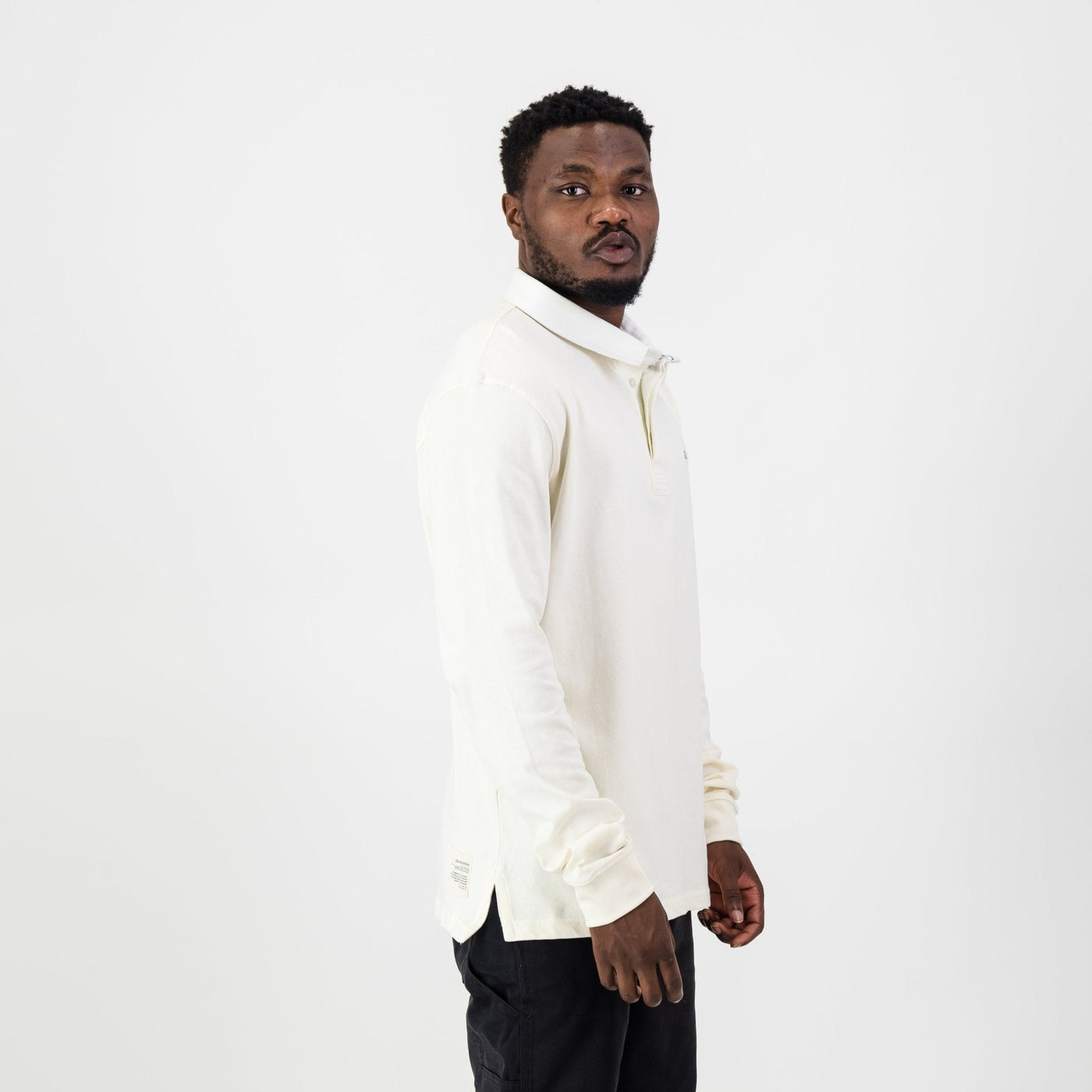 Old School Word OS Long Sleeve Rugby Jersey - Classic Ivory Cotton Top