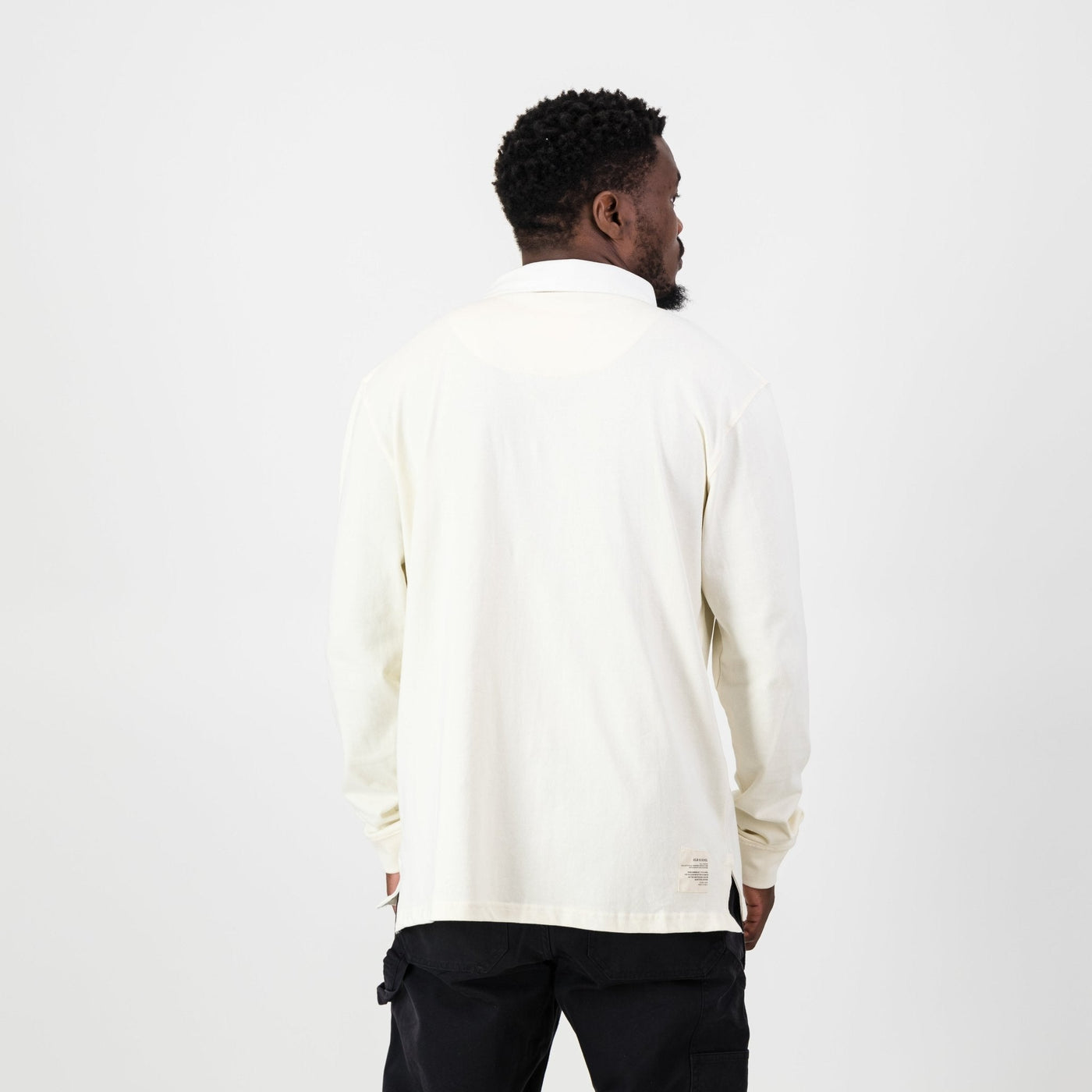 Old School Word OS Long Sleeve Rugby Jersey - Ivory Heavyweight Cotton Classic