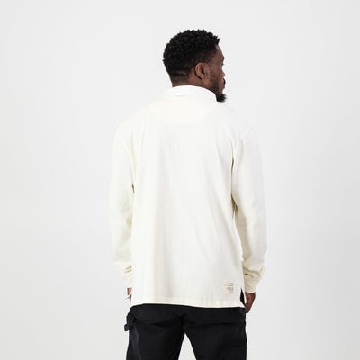 Old School Word OS Long Sleeve Rugby Jersey - Ivory Heavyweight Cotton Classic