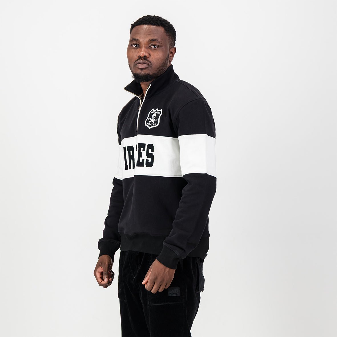 Orlando Pirates Official Black Quarter Zip Sweatshirt – Ultimate Fan Comfort & Style