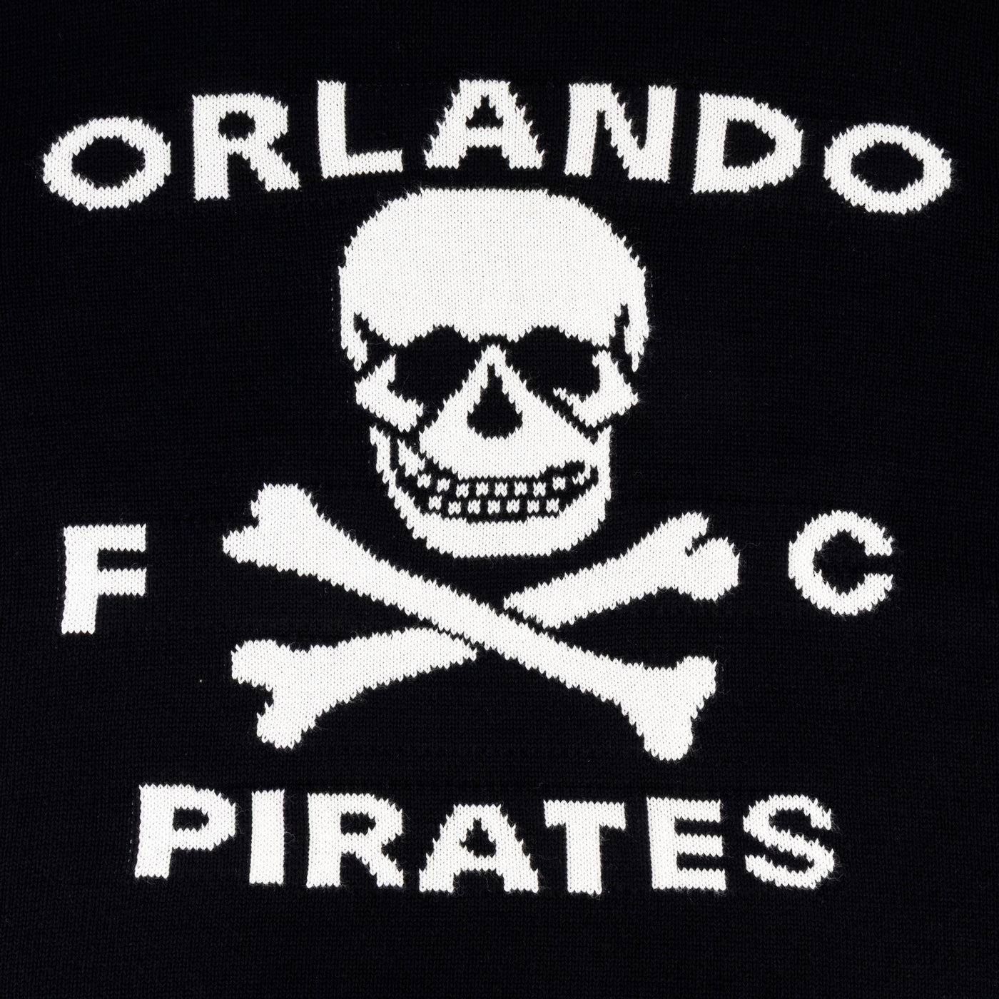 Official Orlando Pirates Tipped Crew Knit Long Sleeve Jersey Black Fan Apparel