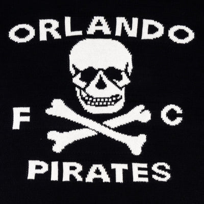 Official Orlando Pirates Tipped Crew Knit Long Sleeve Jersey Black Fan Apparel