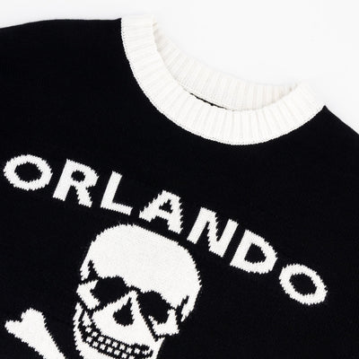 Official Orlando Pirates Tipped Crew Knit Long Sleeve Jersey Black Fan Apparel