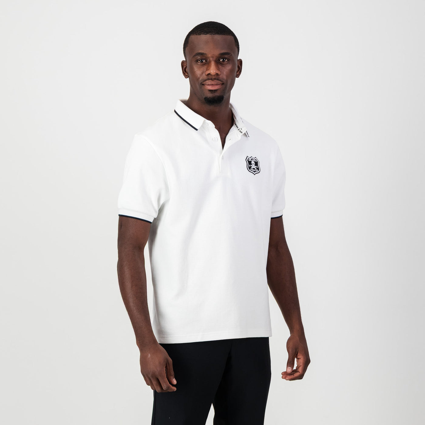 Orlando Pirates White Tipped Polo Shirt - Classic Cotton Fanwear