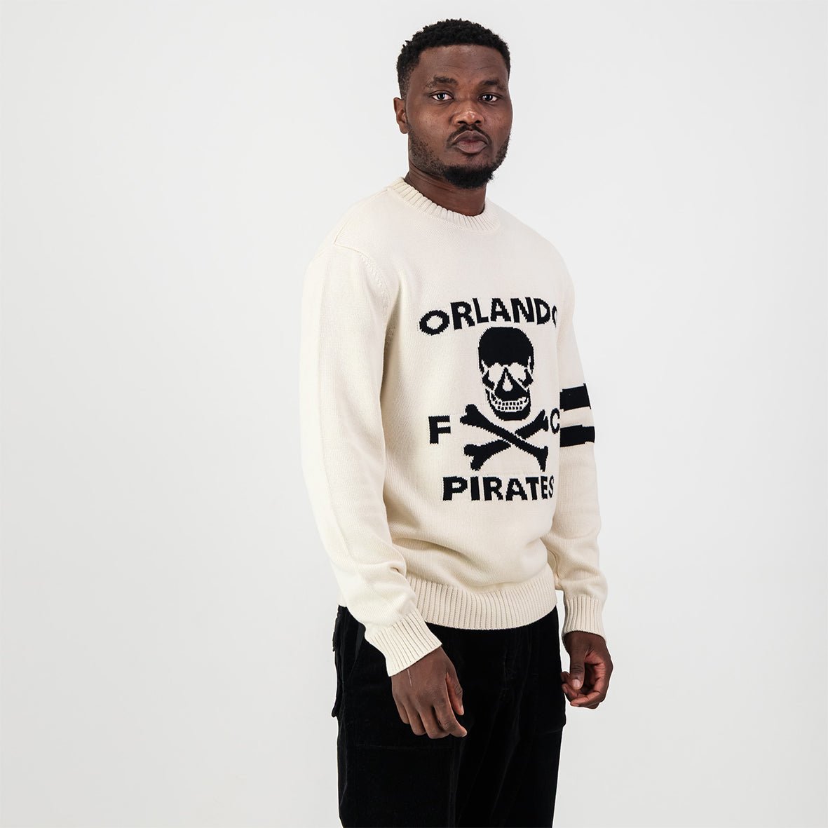 Orlando Pirates Xbone Crew Knit Long Sleeve Jersey – Ivory Skull & Bones