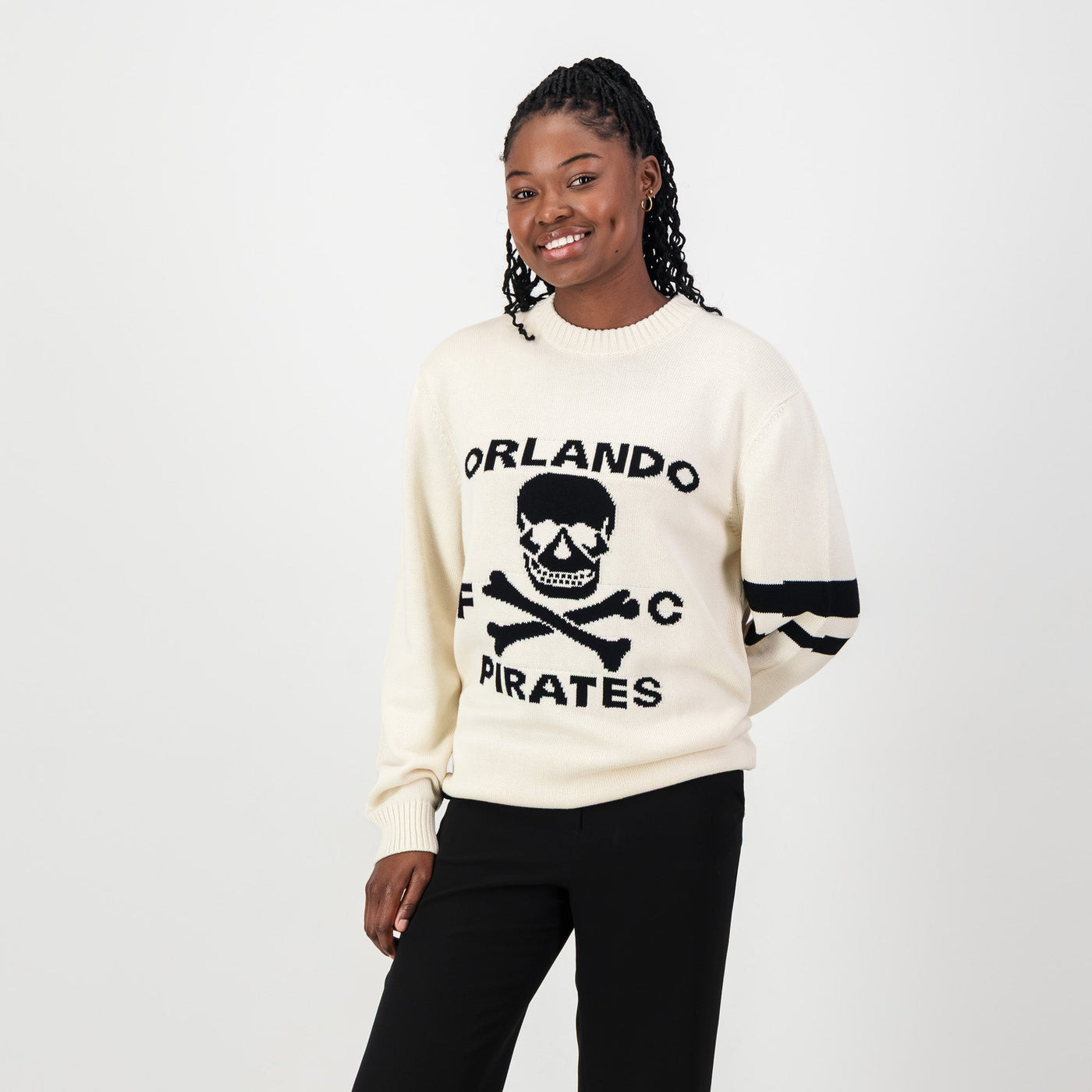 Orlando Pirates Xbone Crew Knit Long Sleeve Jersey – Ivory Skull & Bones