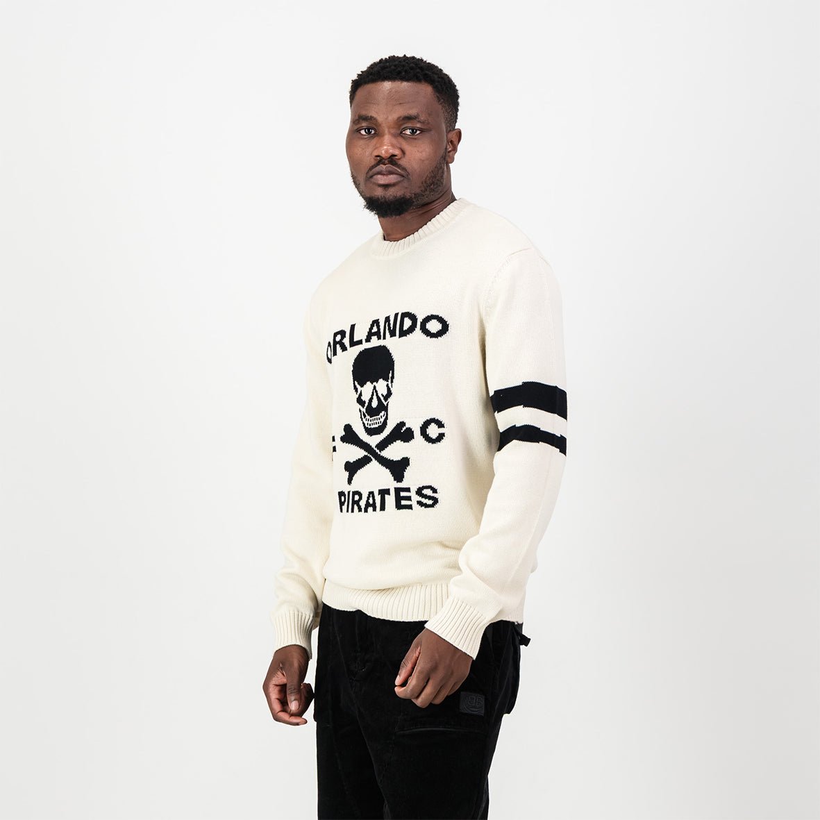 Orlando Pirates Xbone Crew Knit Long Sleeve Jersey – Ivory Skull & Bones