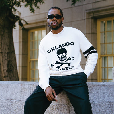 Orlando Pirates Xbone Crew Knit Long Sleeve Jersey – Ivory Skull & Bones