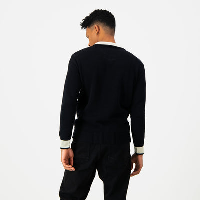 Orlando Pirates Official Old School Knitted Long-Sleeve Fan Jersey Premium Comfort